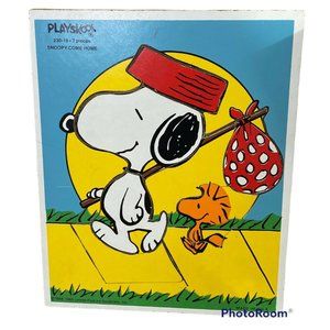 Vintage Playskool SNOOPY COME HOME Woodstock Peanuts 230-19 Wooden Puzzle USA